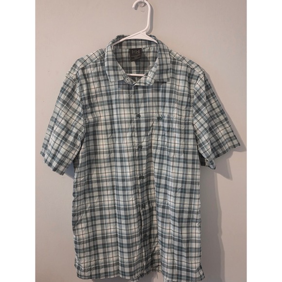 Helly Hansen Other - Helly Hansen Mens XL Plaid Short Sleeve Button Up Shirt Green Blue Hiking 34220